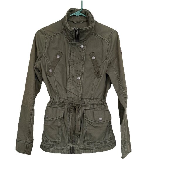 Hollister Womens Y2K Army Utility Jacket Size M Bella Swan Military Olive Green - Picture 1 of 14
